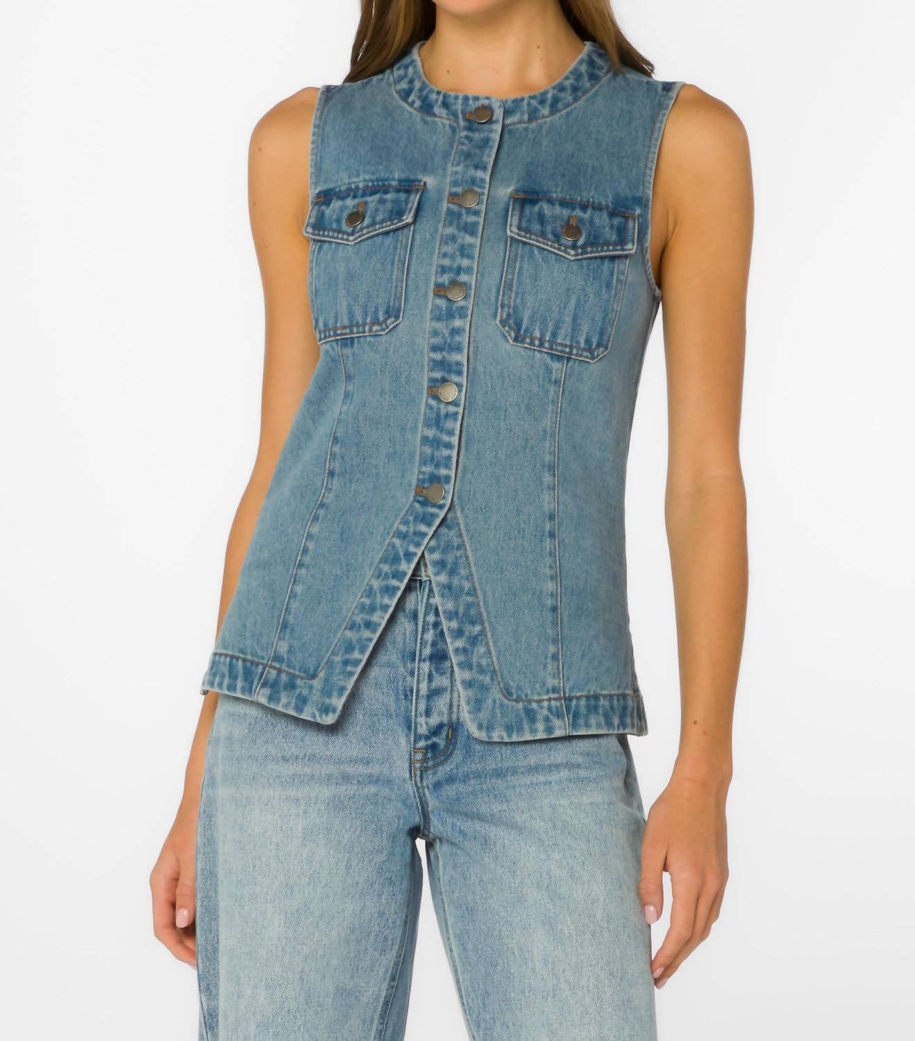 Idel Denim Vest In Blue