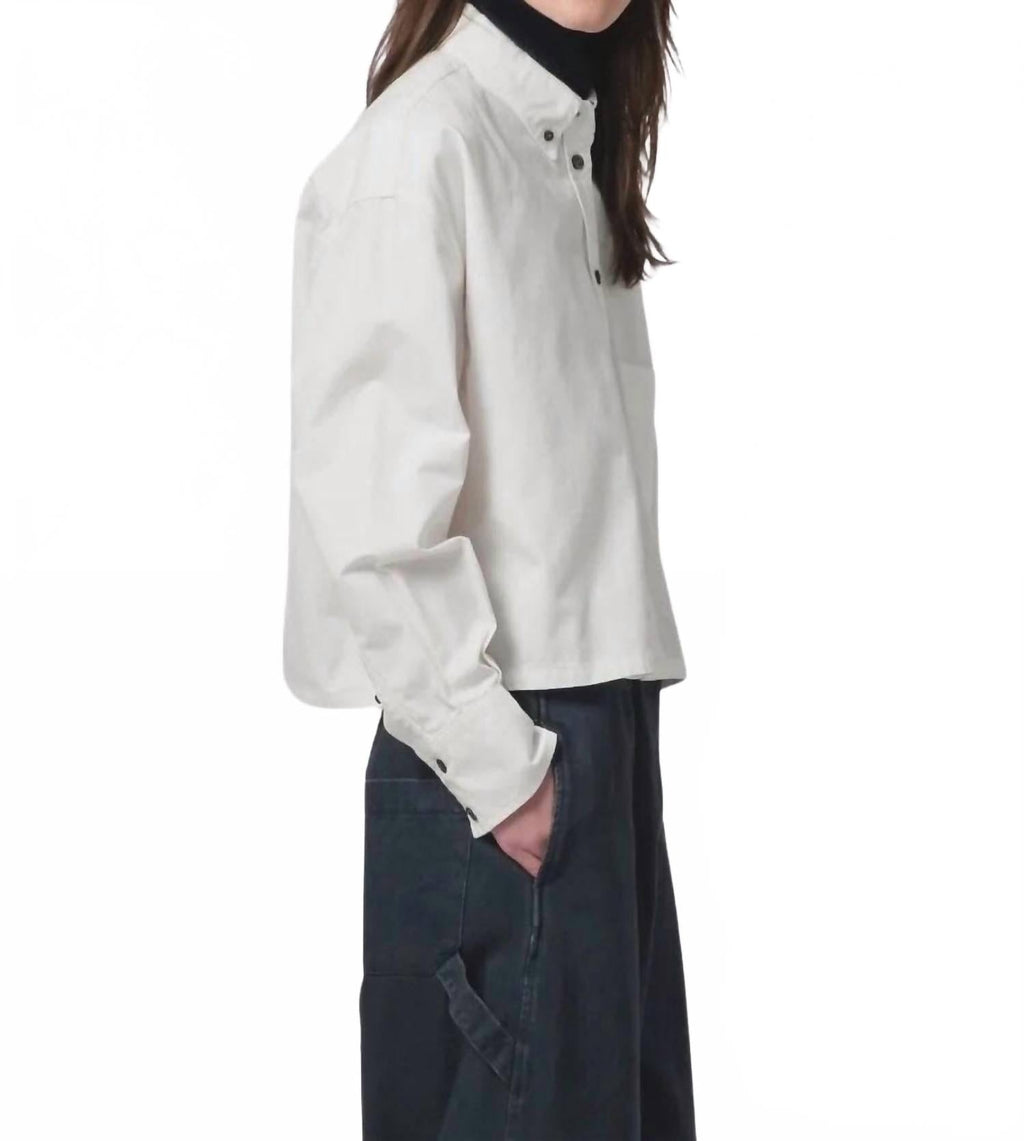 Cubic Button Down Shirt In Milk