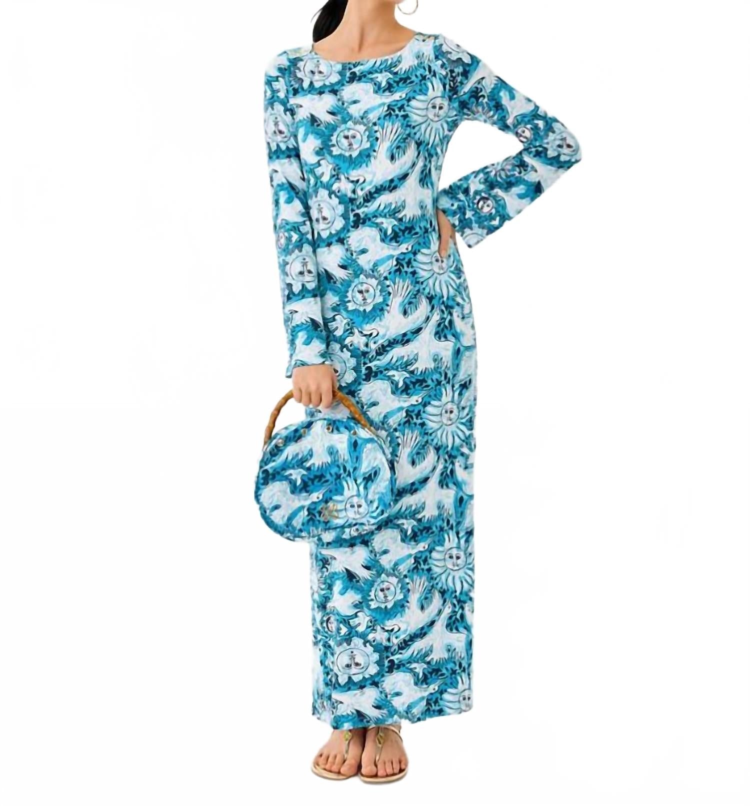 Breena Upf 50+ Maxi Dress In Bellevue Blue Lilly Gulls