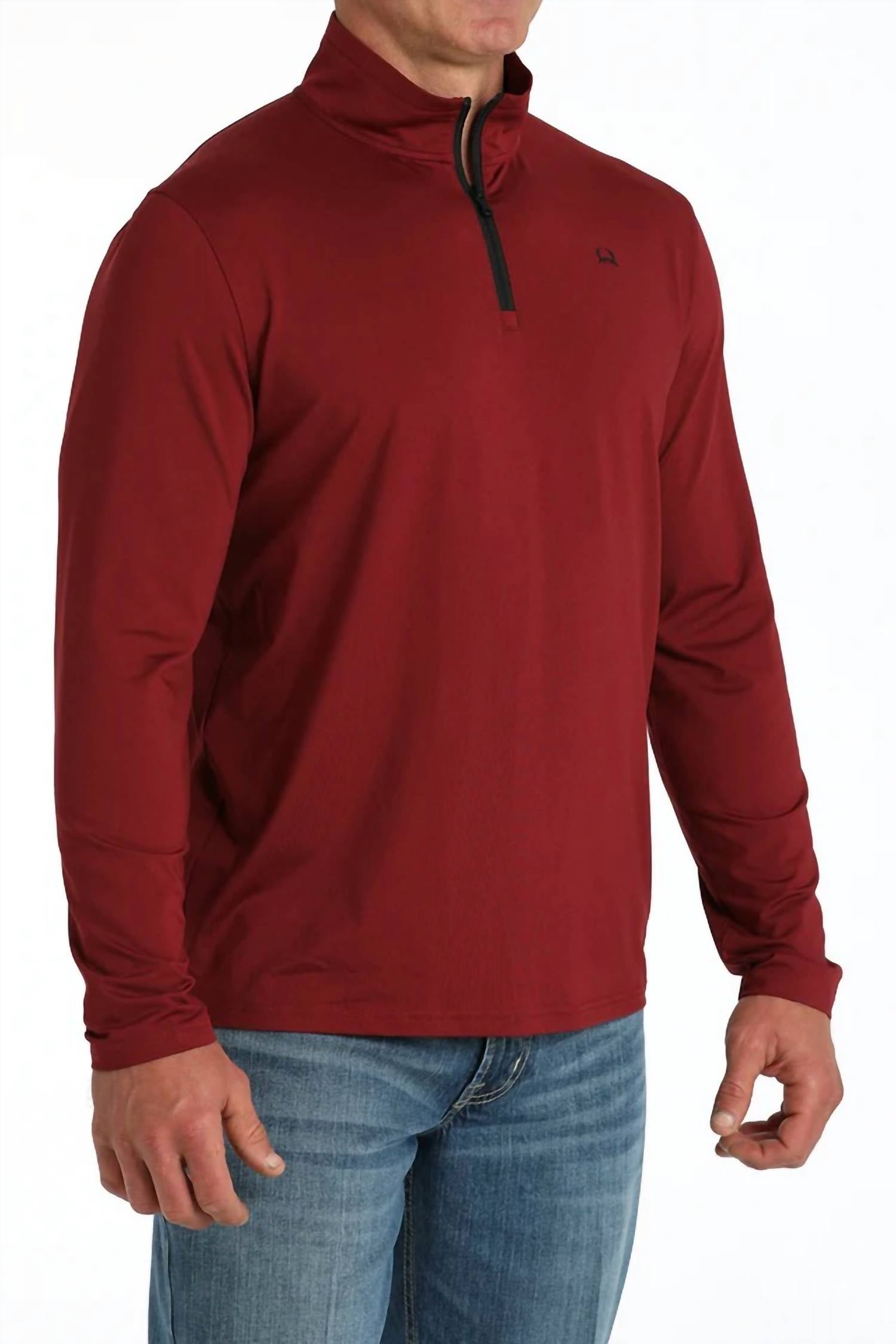 Arenaflex Quarter Zip Sweater In Burgundy