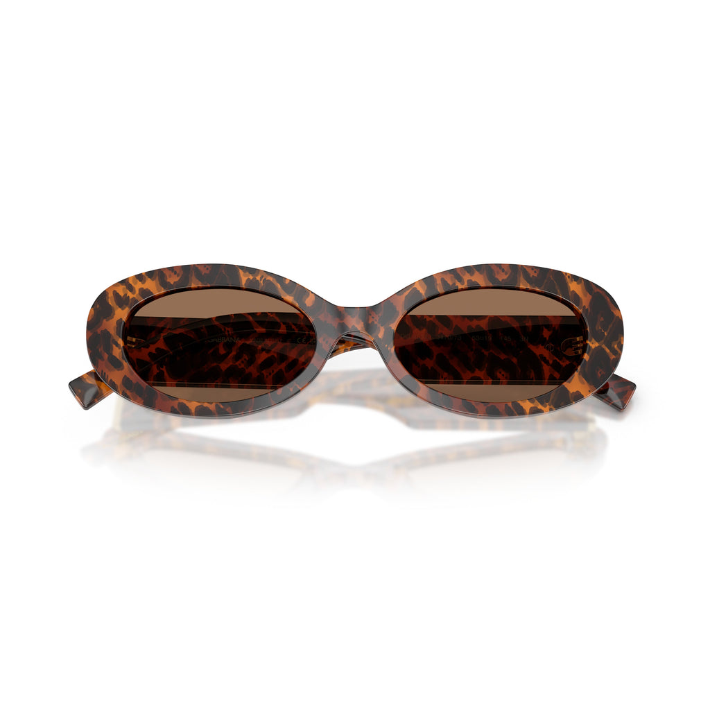 Tortoiseshell Oval Sunglasses With Gold Emblem
