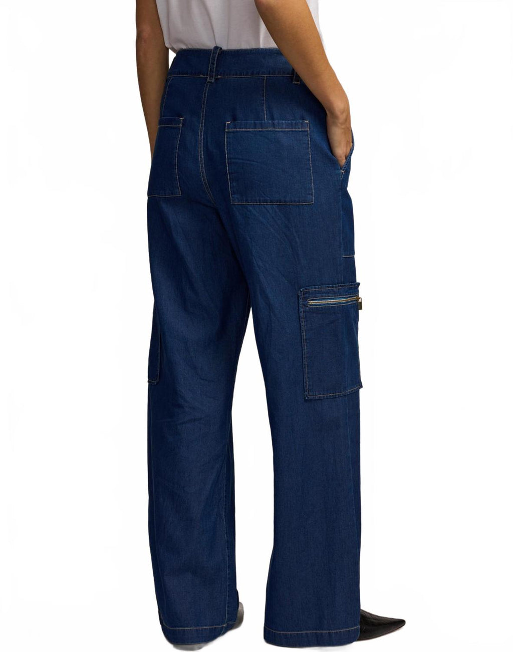 Women's Danni Cargo Pant In Dark Wash