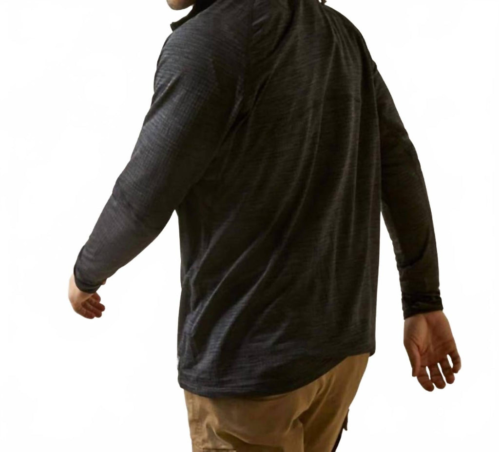Men's Rebar Gridwork Zip Baselayer Shirt In Black