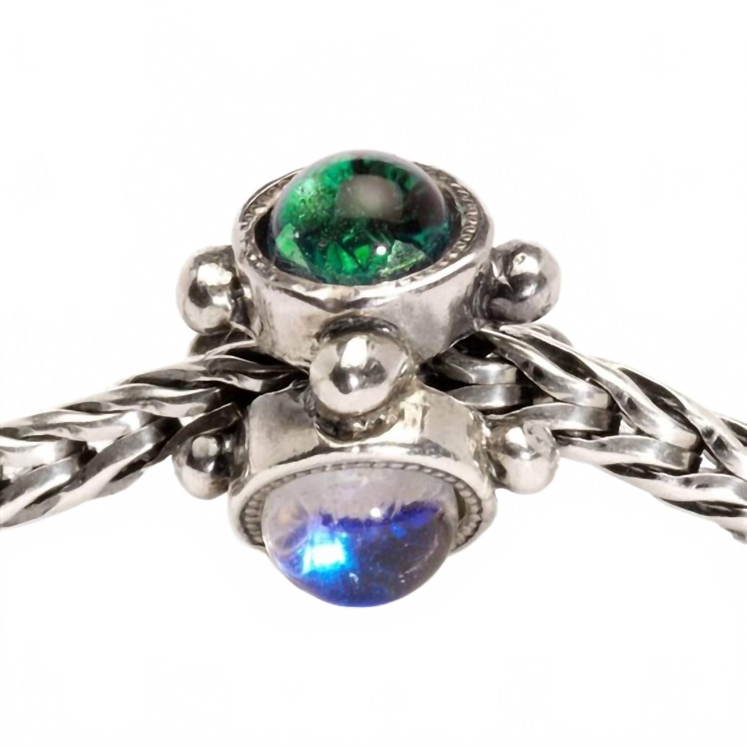Unisex Trinity Bead Charm In Silver
