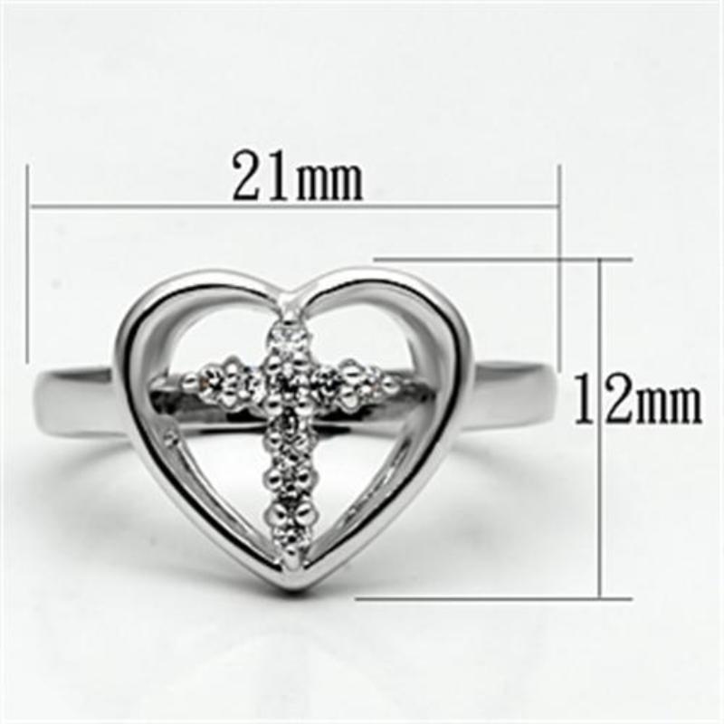 Rhodium Brass Ring with AAA Grade CZ in Clear