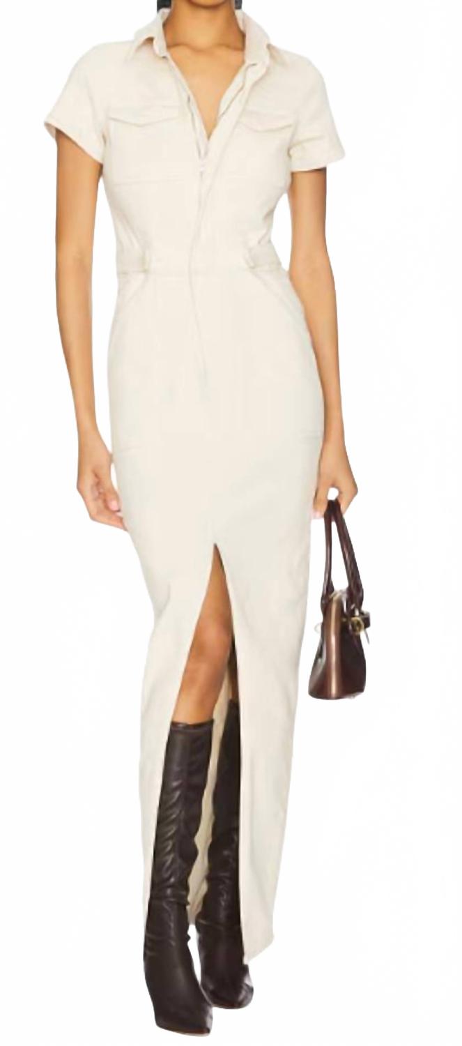 Fit For Success Denim Dress In Ivory