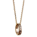 IP Rose Gold(Ion Plating) Brass Chain Pendant with Top Grade Crystal in Metallic Light Gold