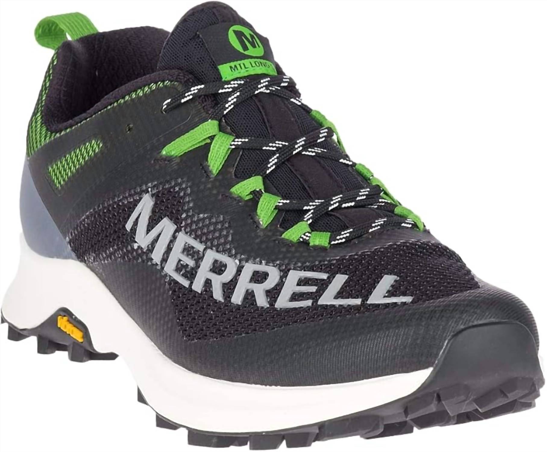 Men's Mtl Long Sky 12.0 Trail Running Shoes In Black/lime