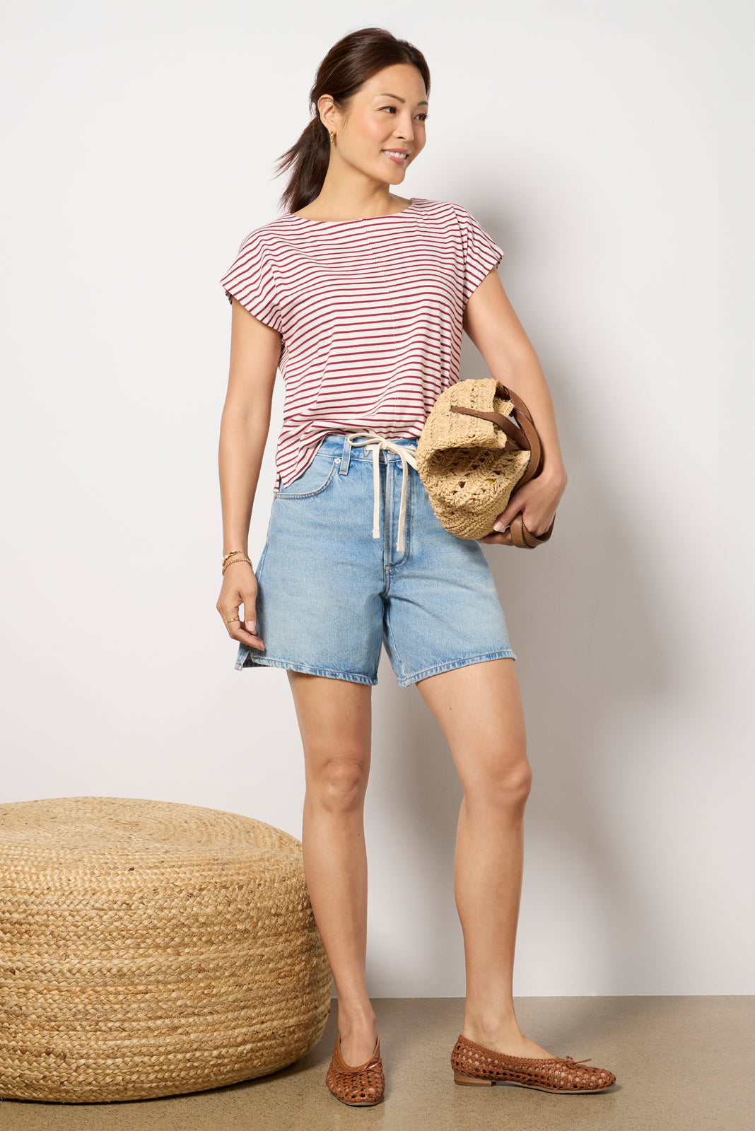 Women's Molly Striped Boatneck Muscle T-Shirt