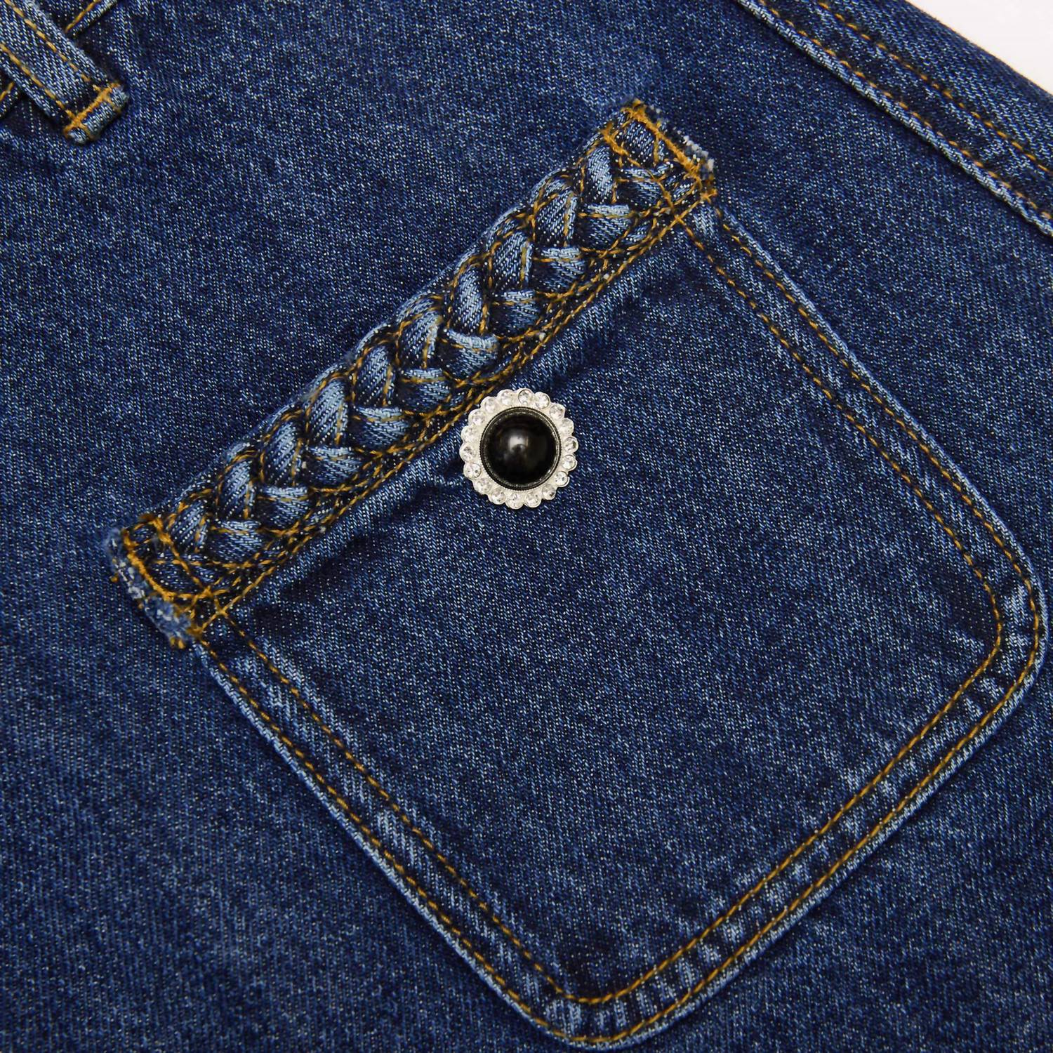 Denim Braided Mini Skirt In Blue