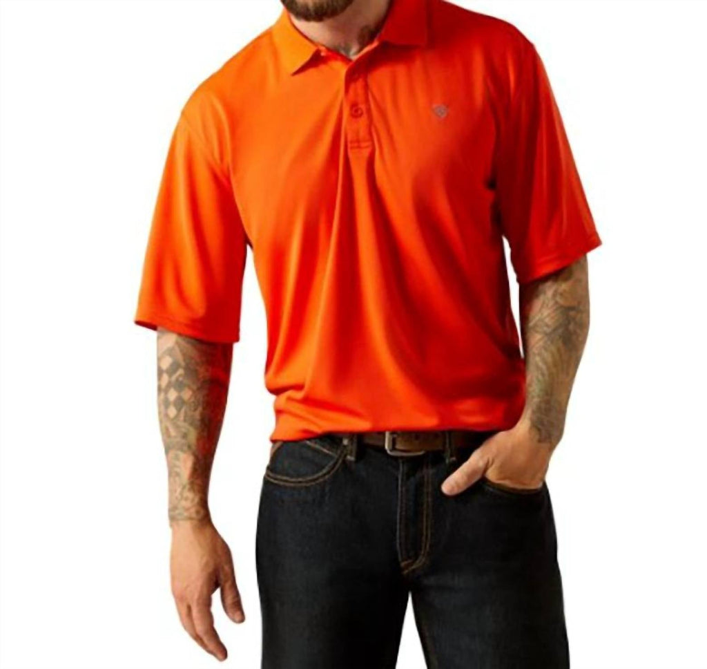 Men's Tek Short Sleeve Polo Shirt In Cherry Tomato