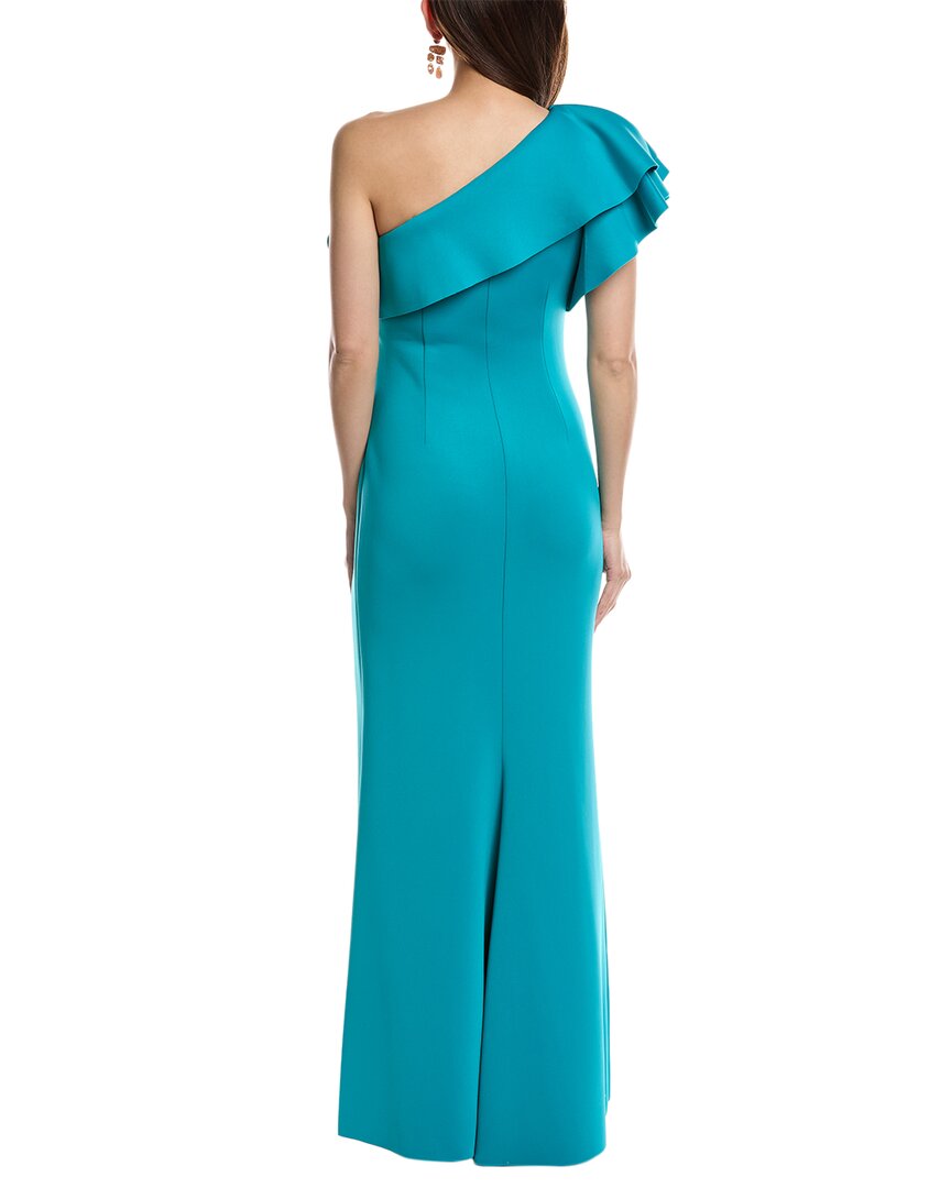 Eliza J One-Shoulder Scuba Gown