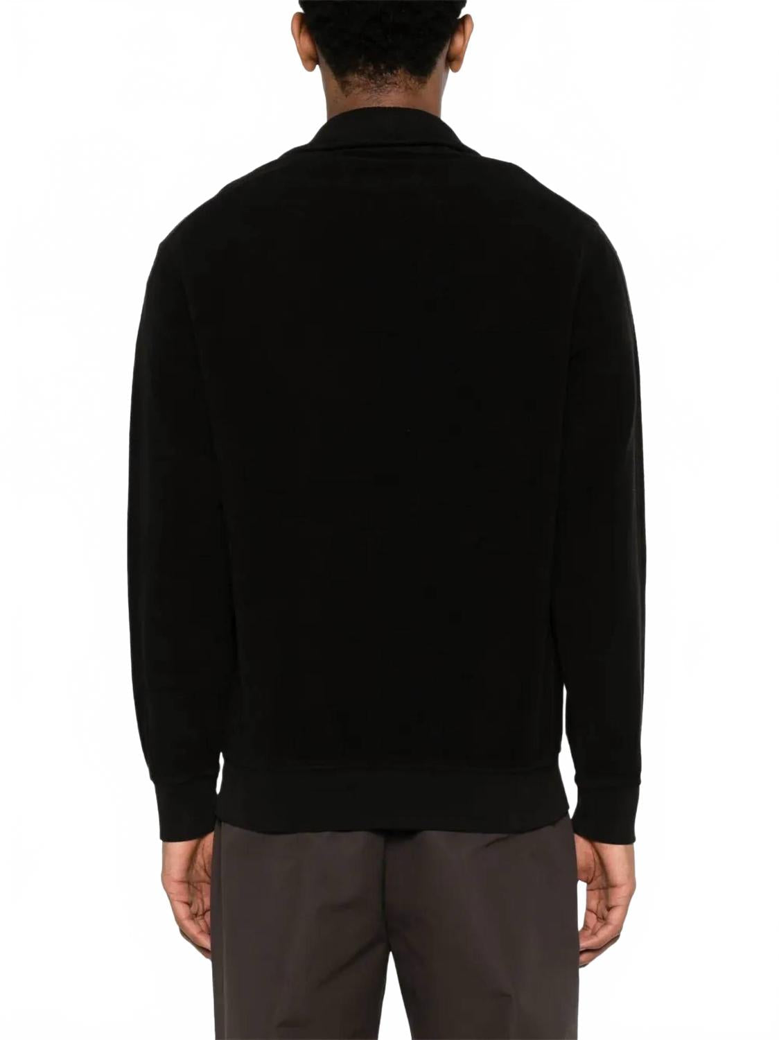 Fleece Half Zip Sweatshirt In Black