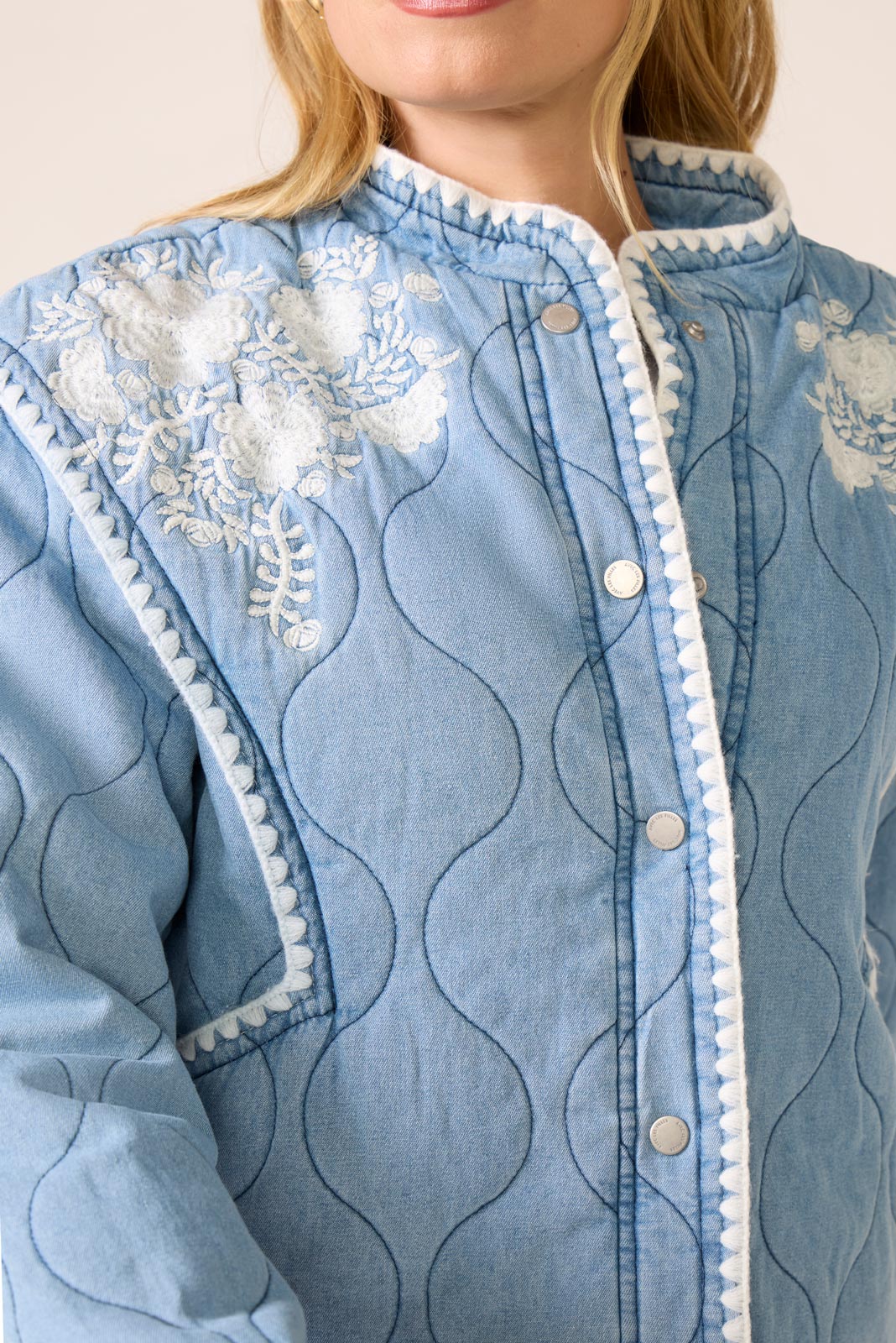 Women's Denim Quilted Denim Jacket