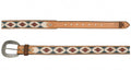 Women's Painted Leather Taper Belt In Tan/multi