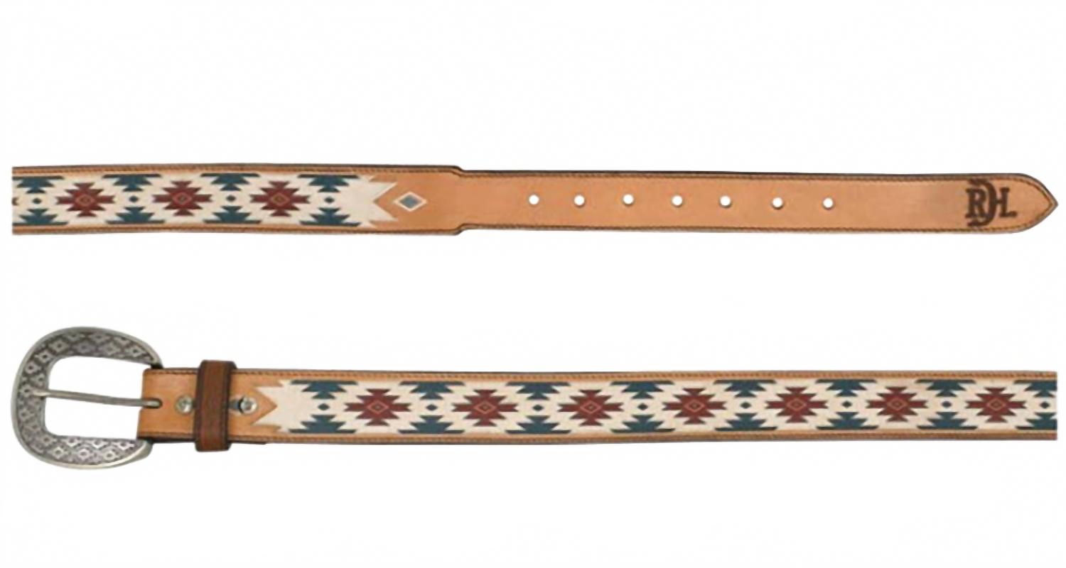 Women's Painted Leather Taper Belt In Tan/multi