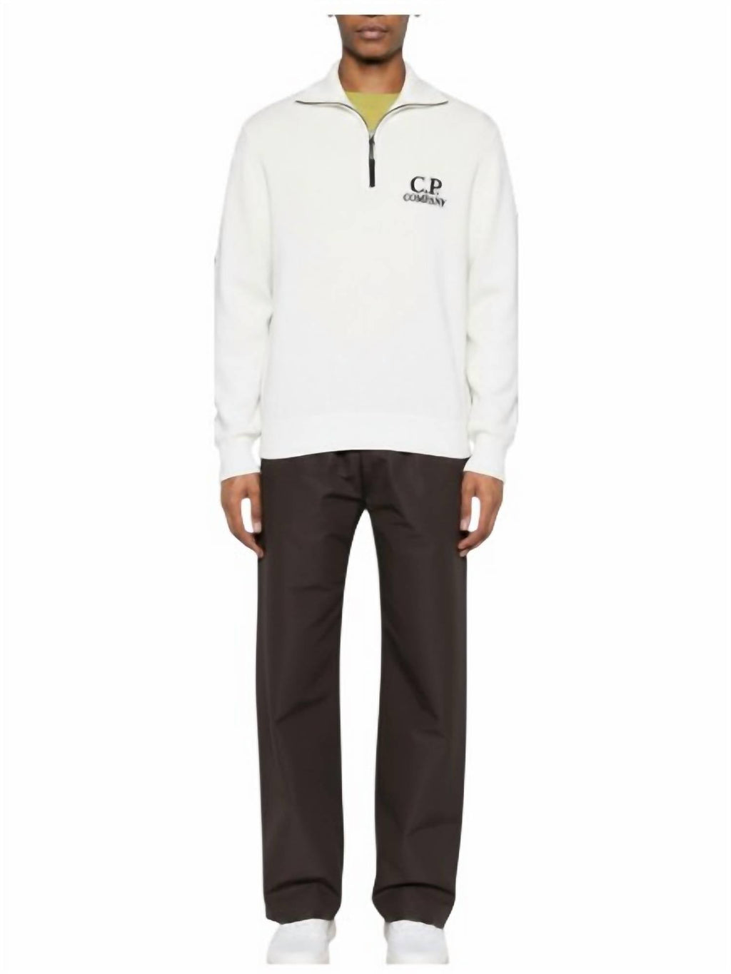 Fleece Half Zip Sweatshirt In White