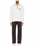 Fleece Half Zip Sweatshirt In White