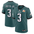Men's Philadelphia Eagles Nolan Smith #3 Midnight Green Super Bowl LIX Game Player Jersey1