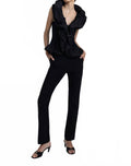 Cuba Taffeta And Knit Vest In Black