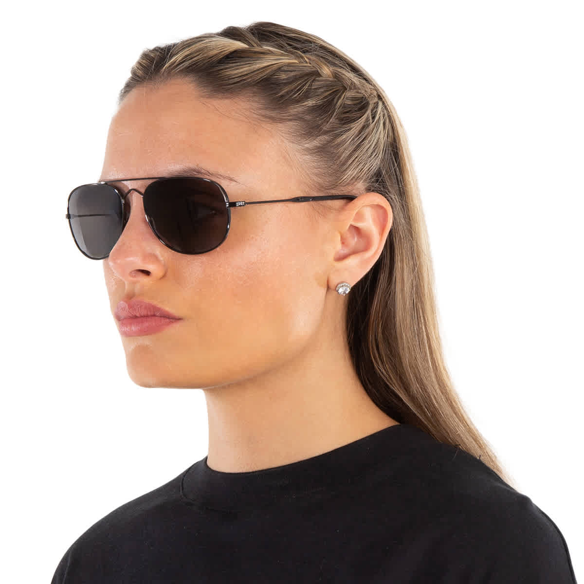 Ray Ban BAIN BRIDGE Dark Grey Pilot Unisex Sunglasses RB3735 002/B1 57