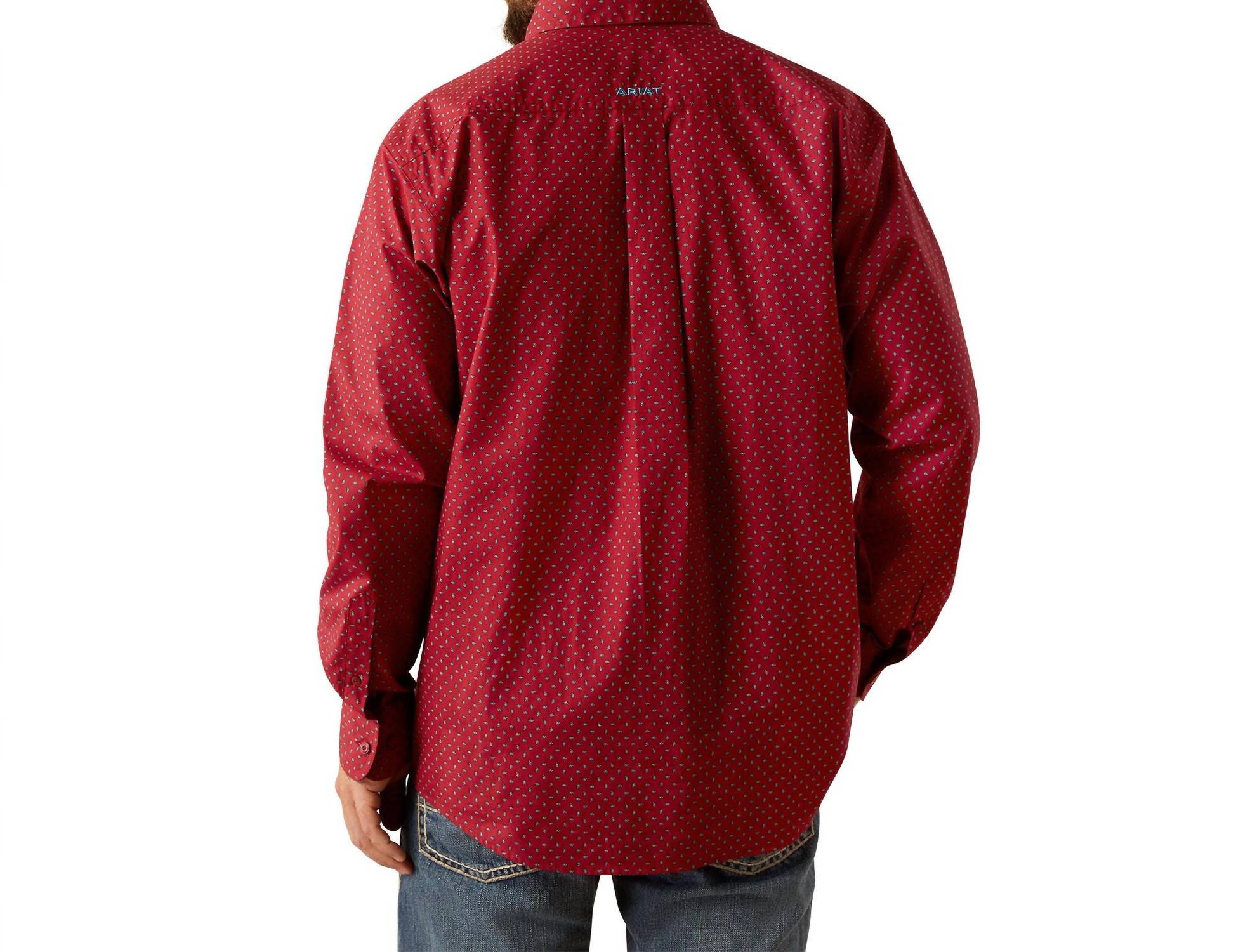 Men's Print Shirt In Brick