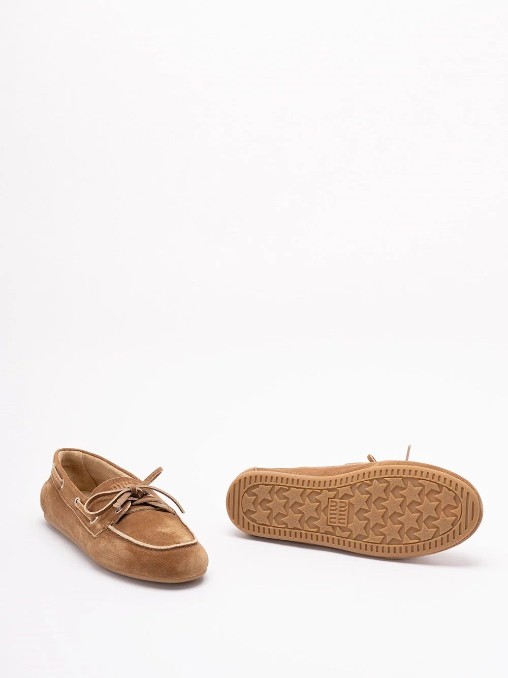 Miu Miu Women Unlined Bleached Suede Boat Shoes