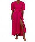 Diana Maxi Dress In Berry Linen