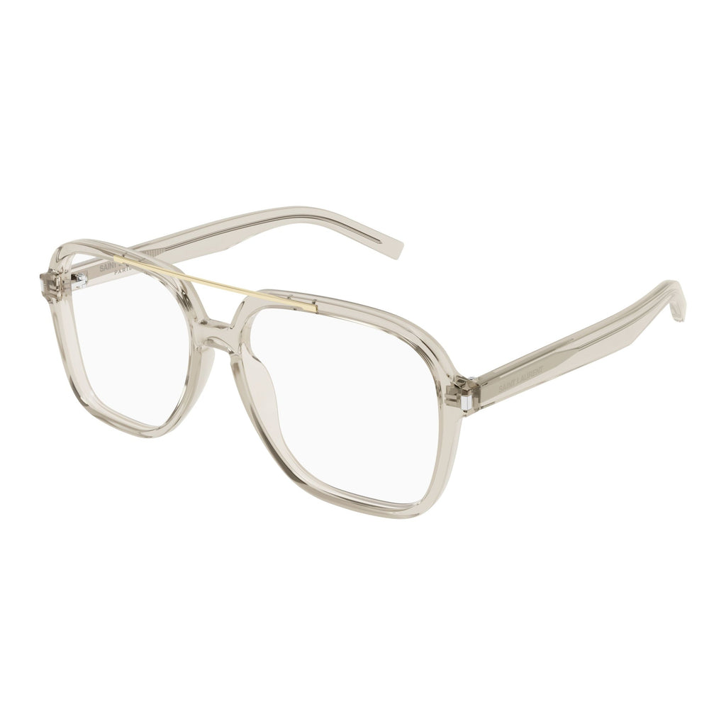 Translucent Square Frame Sunglasses With Gold Accent