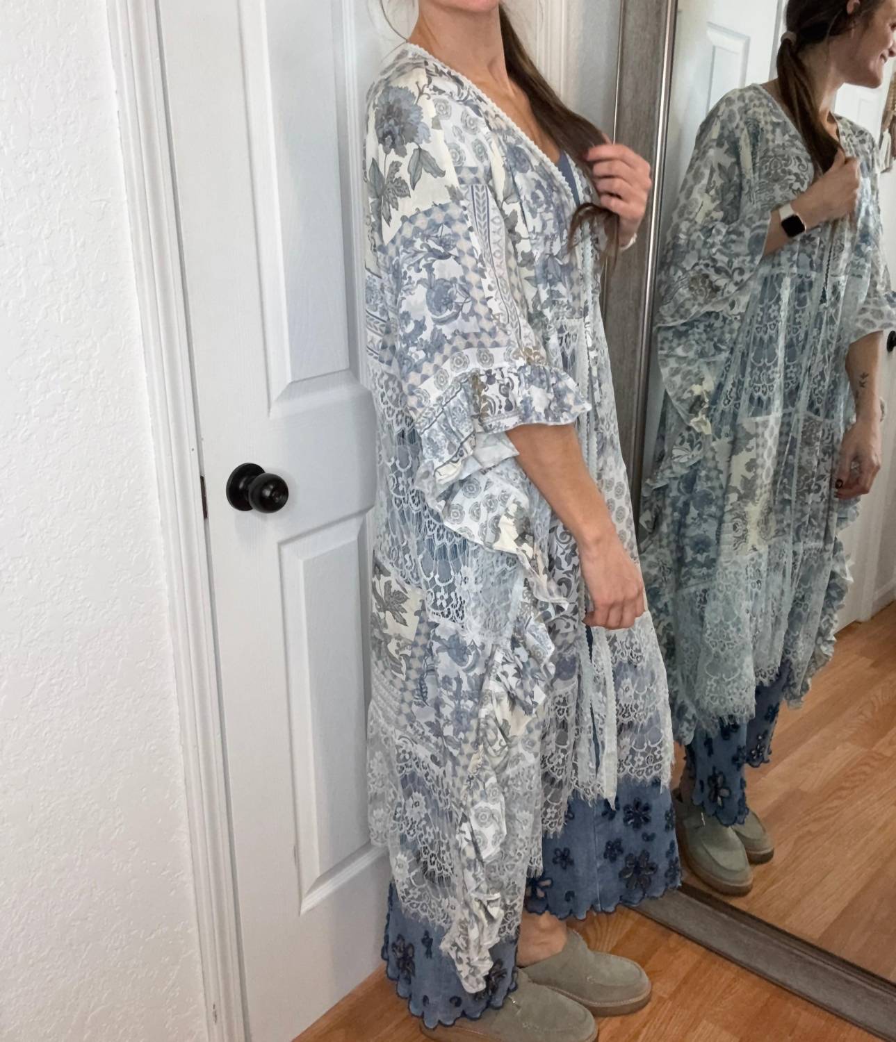 Charlene Boho Duster In Blue