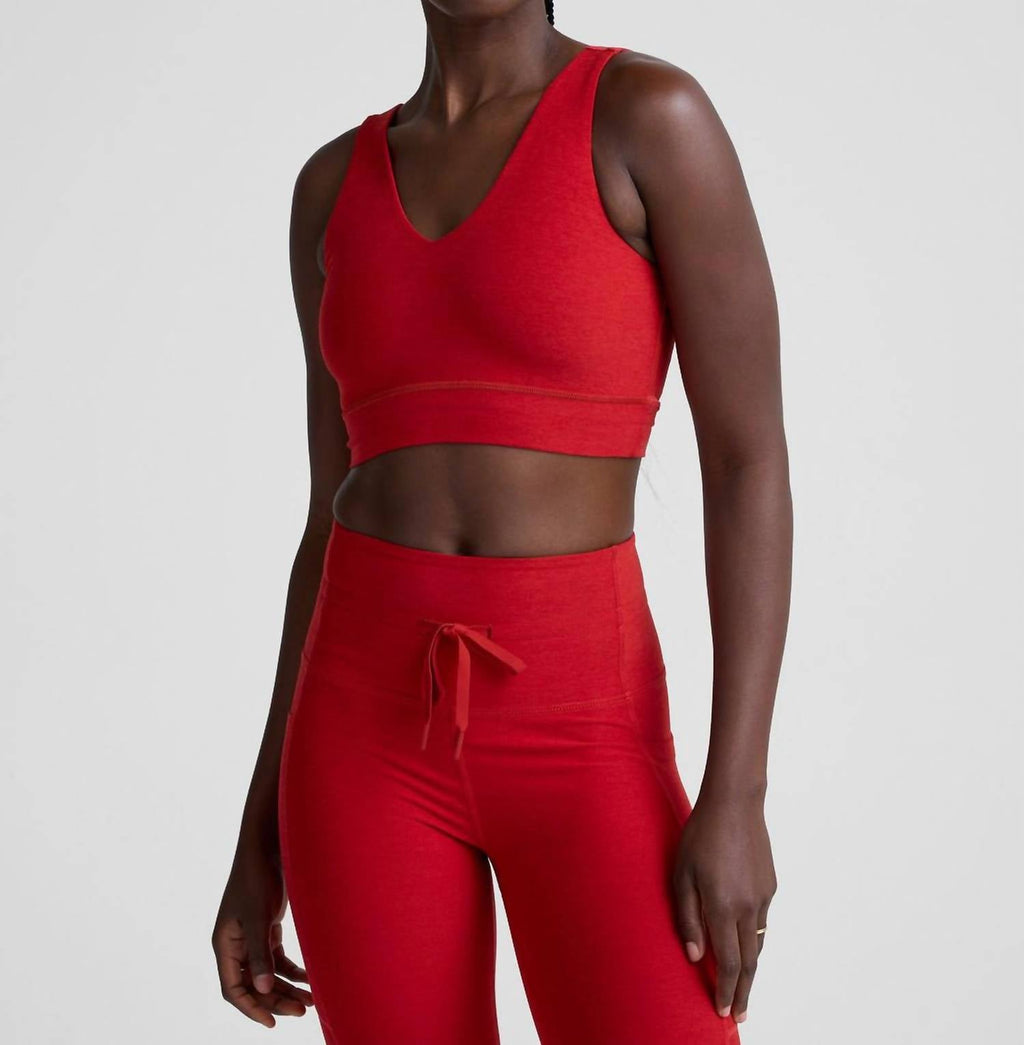 Spacedye Good Day Long Line Bra In Holly Red Heather