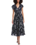 Sail to Sable Ruffle Hem Midi Dress
