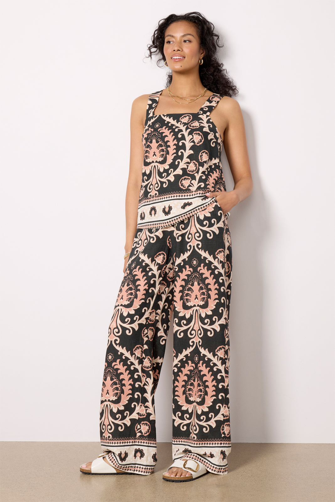 Women's Printed Button Back Tank Top