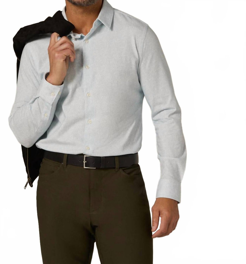 Monty Long Sleeve Shirt Top In Light Blue