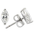 Rhodium 925 Sterling Silver Earrings with AAA Grade CZ in Clear