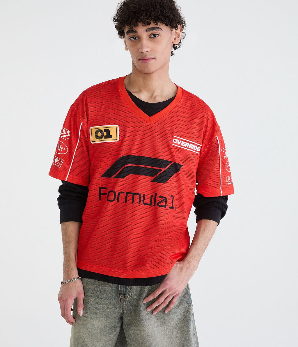 Aeropostale Formula 1 Patch V-Neck Jersey