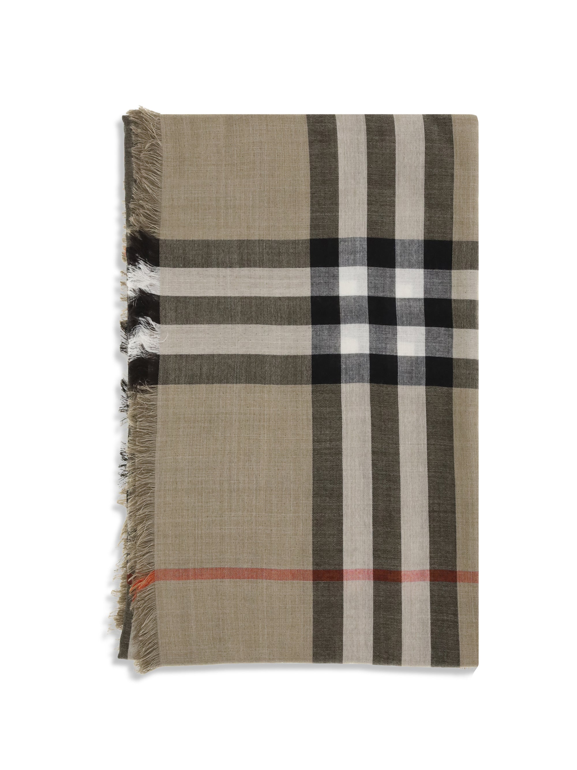Burberry Men Check Reversible Wool And Silk Scarf