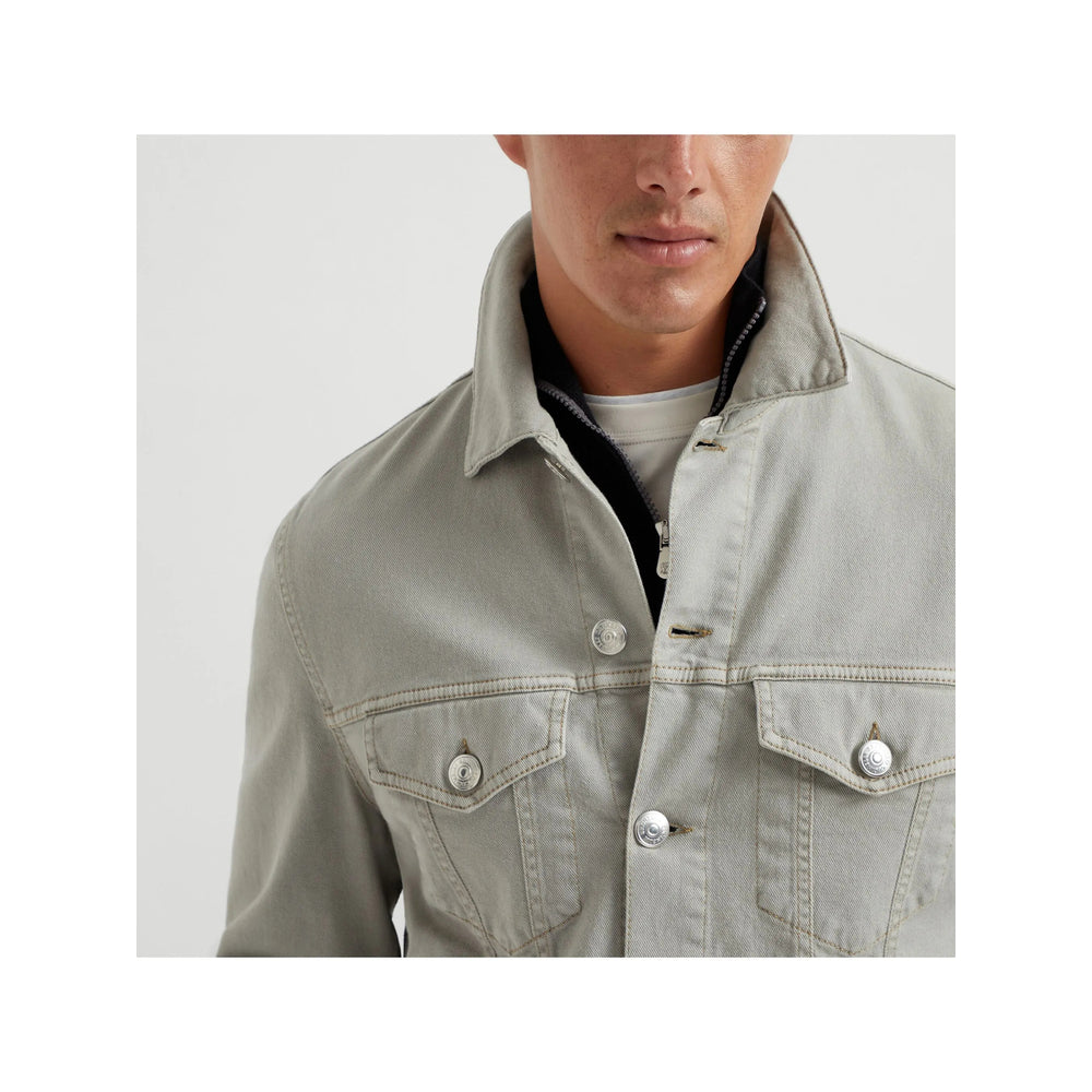 Brunello Cucinelli Grey Jackets - Denim Jackets Men