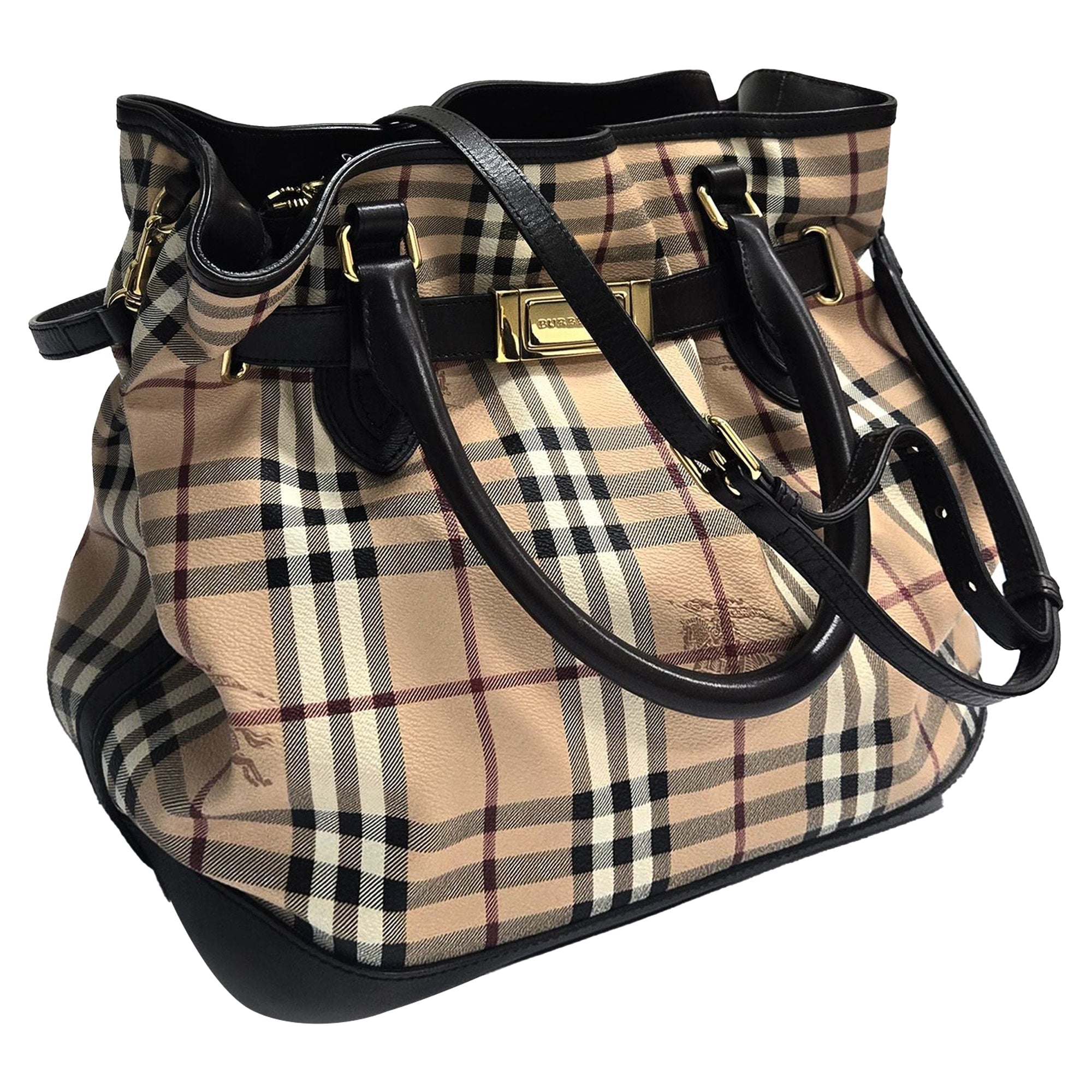 Golderton Haymarket Check Brown Leather Tote Bag