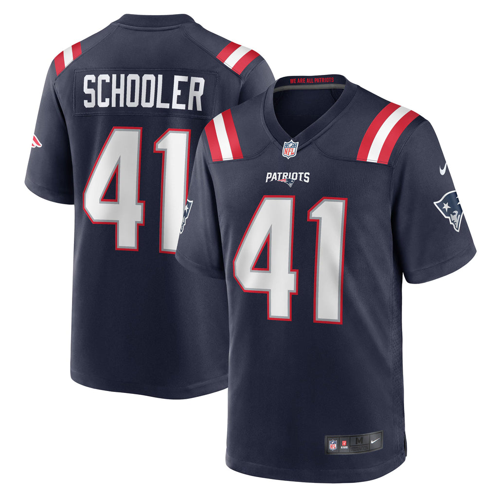 New England Patriots Brenden Schooler Navy Game Player Jersey