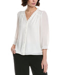 CeCe 3/4 Sleeve V-Neck Blouse