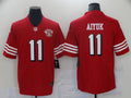 Men's San Francisco 49ers Brandon Aiyuk #11 Red 75th Anniversary Game Jersey1