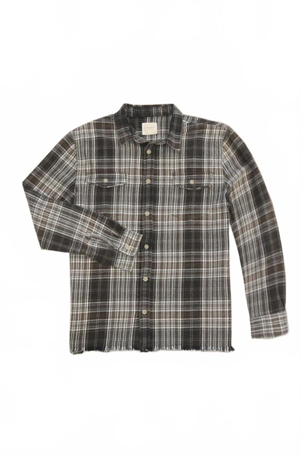 Men's Long Sleeve Plaid Shirt In Olive