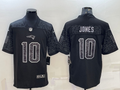 Men's New England Patriots Mac Jones #10 Black RFLCTV Limited Jersey1