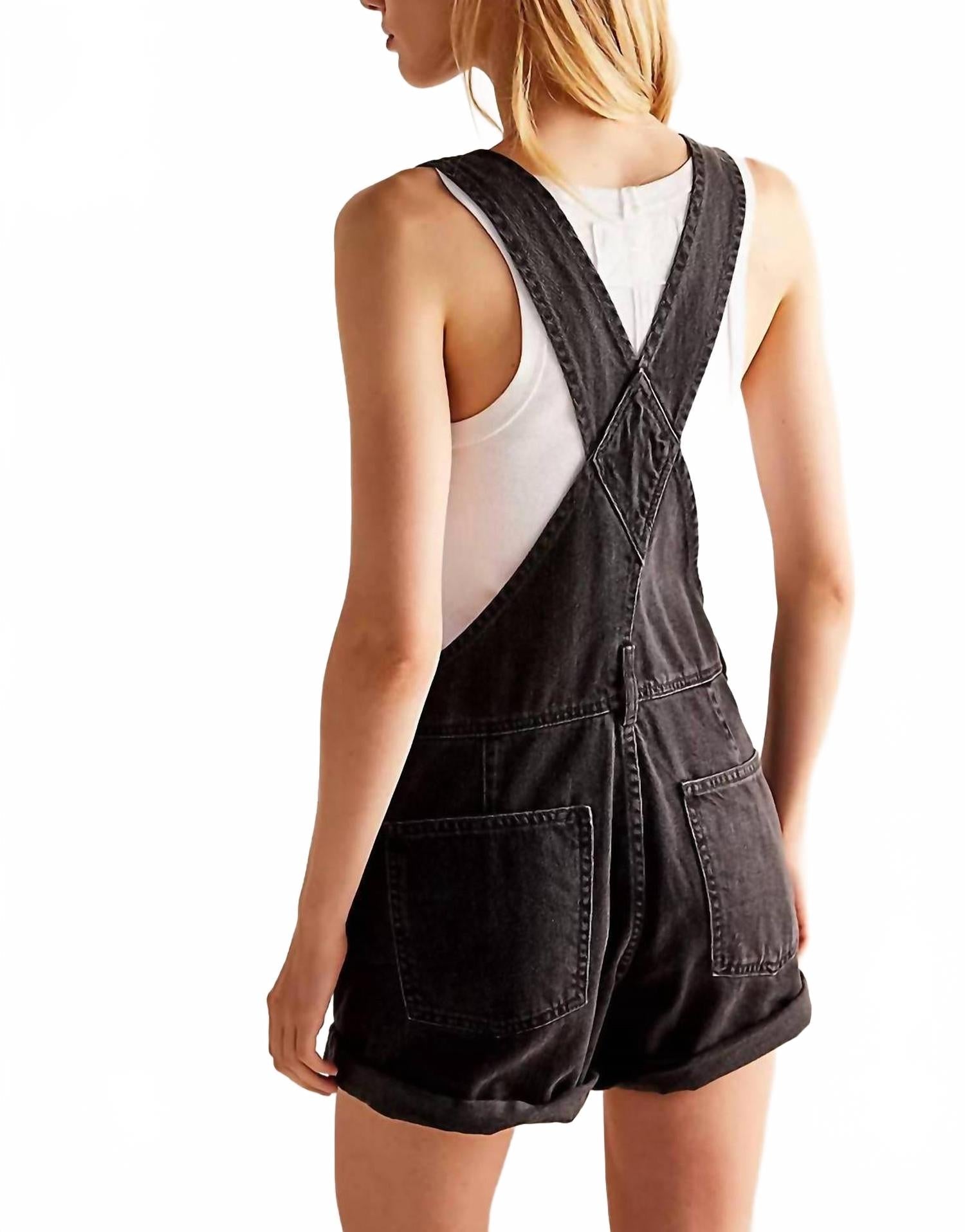 Ziggy Shortall Romper In Mineral Black