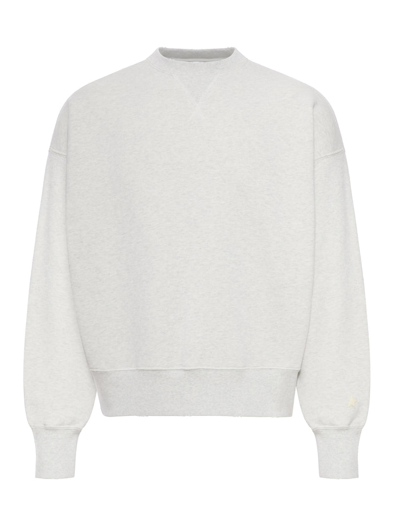Golden Goose Deluxe Brand Men Unisex Star Sweatshirt In Grey Cotton With Embroidery And Crystals