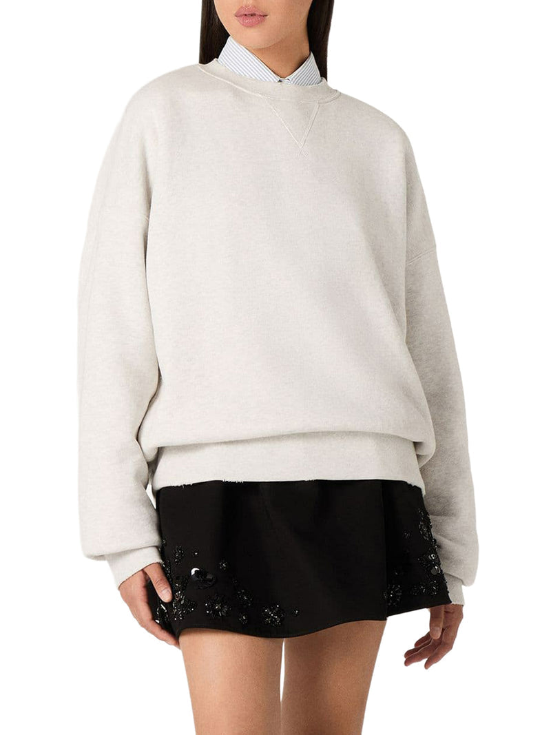 Golden Goose Deluxe Brand Men Unisex Star Sweatshirt In Grey Cotton With Embroidery And Crystals