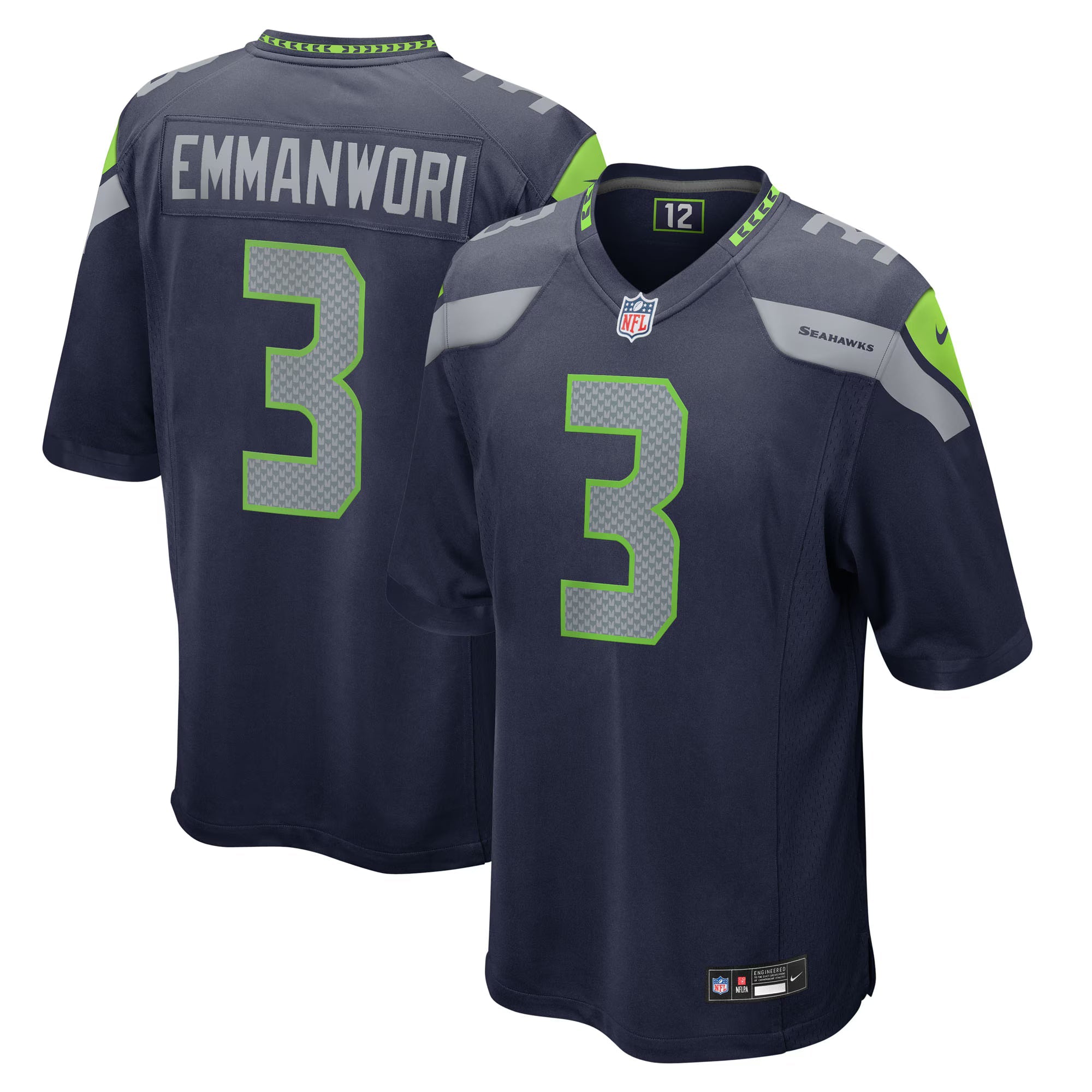 Seattle Seahawks Nick Emmanwori College Navy Team Game Jersey