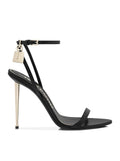 Tom Ford Women Pointed-Toe Sandal With Padlock In Polished Leather