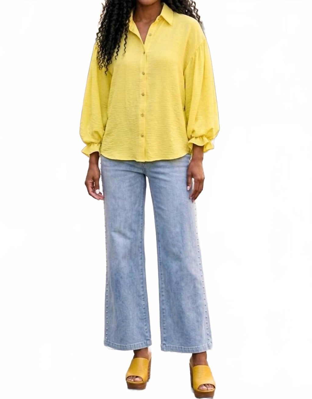 Aria Lemon Breeze Blouse In Yellow